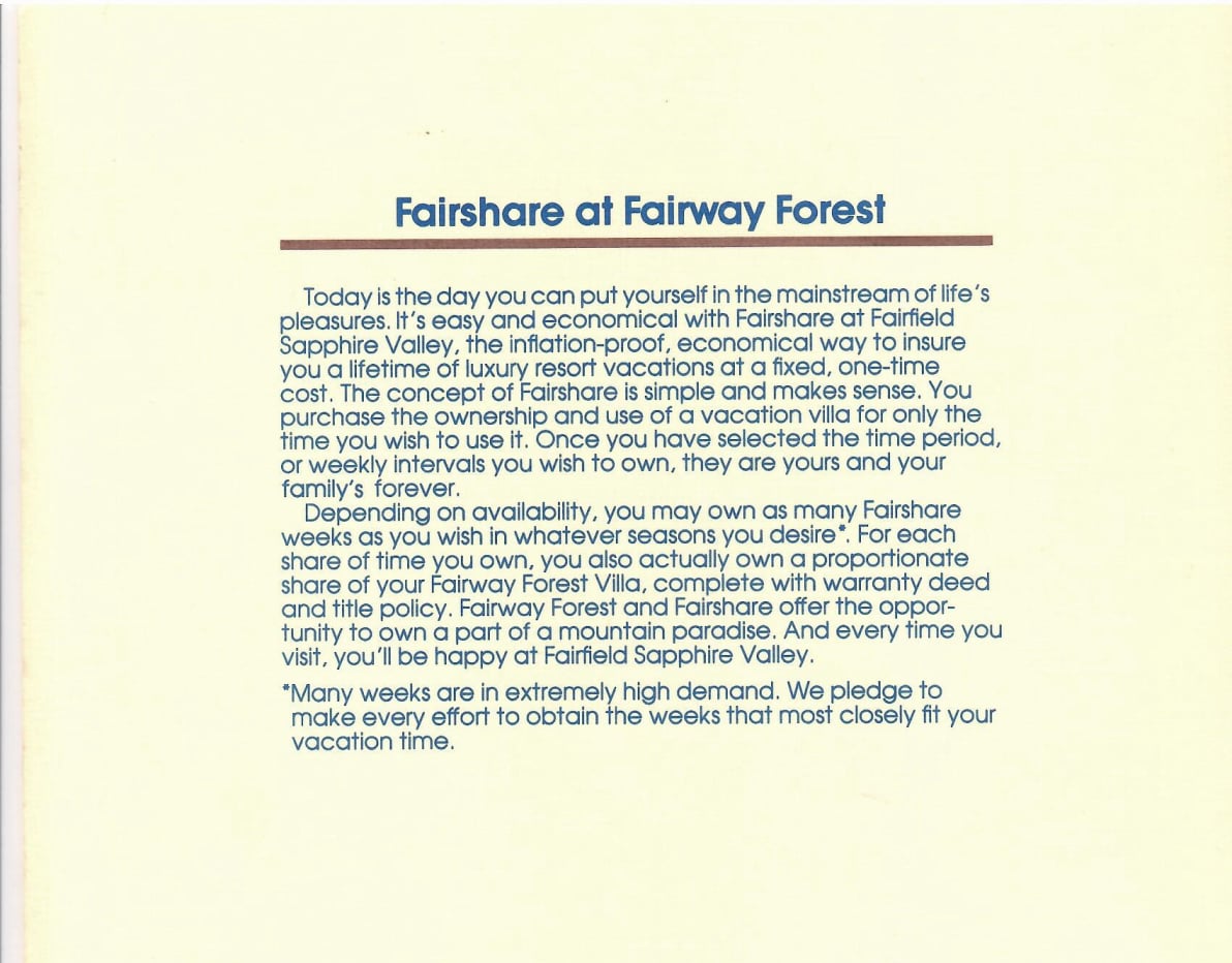 Fairway Forest Sapphire Valley